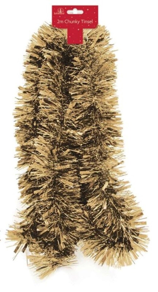 image 1 of 2m Gold Christmas Chunky Tinsel