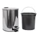 image 4 of Harbour Housewares Bathroom Pedal Bin - 5L - Chrome - Round Stainless Steel Slim Rubbish Dustbin Lid and Inner Liner Bucket