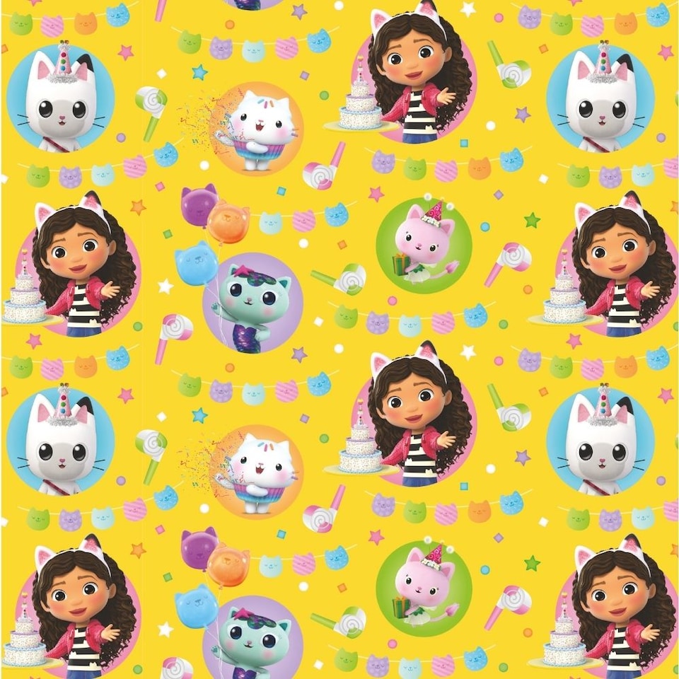 image 1 of Gabby's Dollhouse 4m Roll Wrapping Paper