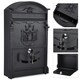 image 3 of Living and Home Antique Style Lockable Aluminum Letter Box -  Black | Black