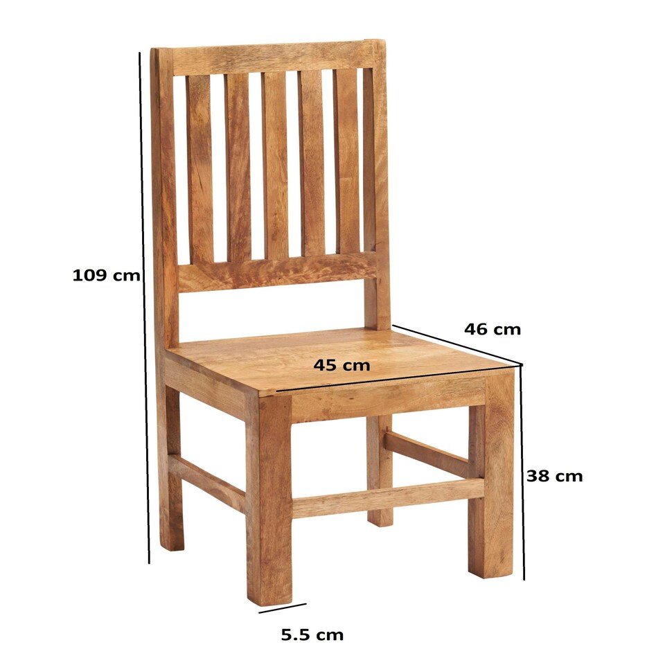 image 1 of Logan Light Mango Slat Back Dining Chair ( A Pair )