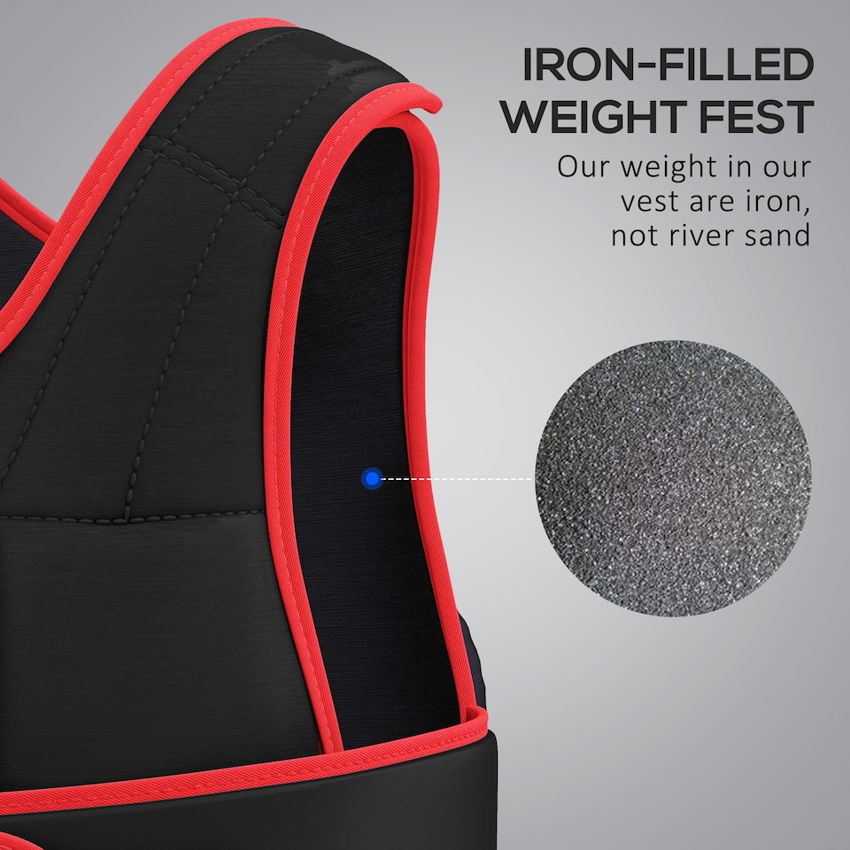 image 1 of HOMCOM 20KGS Adjustable Weight Vest Running Gym Training Weight Loss, Red