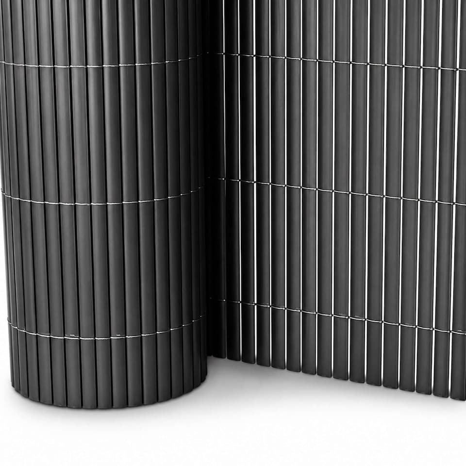 image 1 of 1m x 5m Grey PVC Outdoor Garden Fencing Privacy Screen Roll | Grey | 1