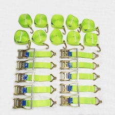 Ratchet Straps Hi Vis 5 Ton 50MM 12M x10 (Lashing Tie Down Claw J Hook Lorry Cargo)