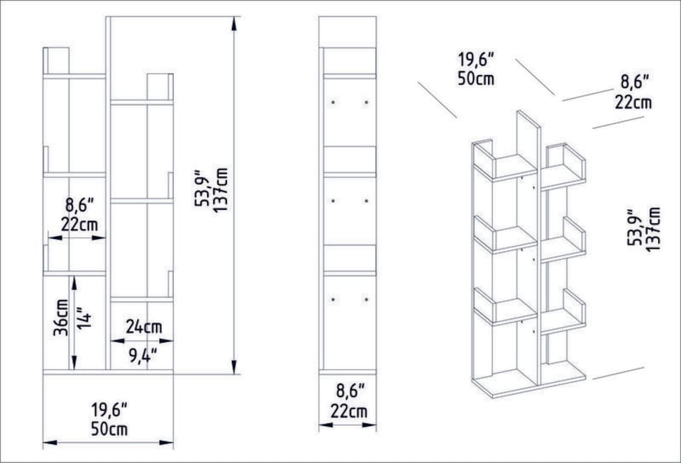 image 1 of Decorotika Lusia 4-tier Bookcase Shelving