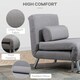 image 4 of HOMCOM Folding 5 Position Convertible Sleeper Chair Sofa Bed Grey Silver