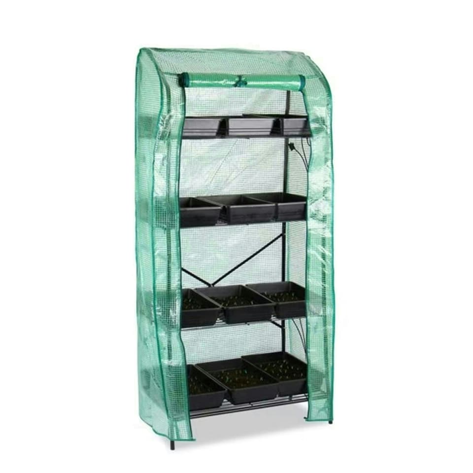 image 1 of Primrose 4 Tier Mini Greenhouse Plant Stand with Removable Cover