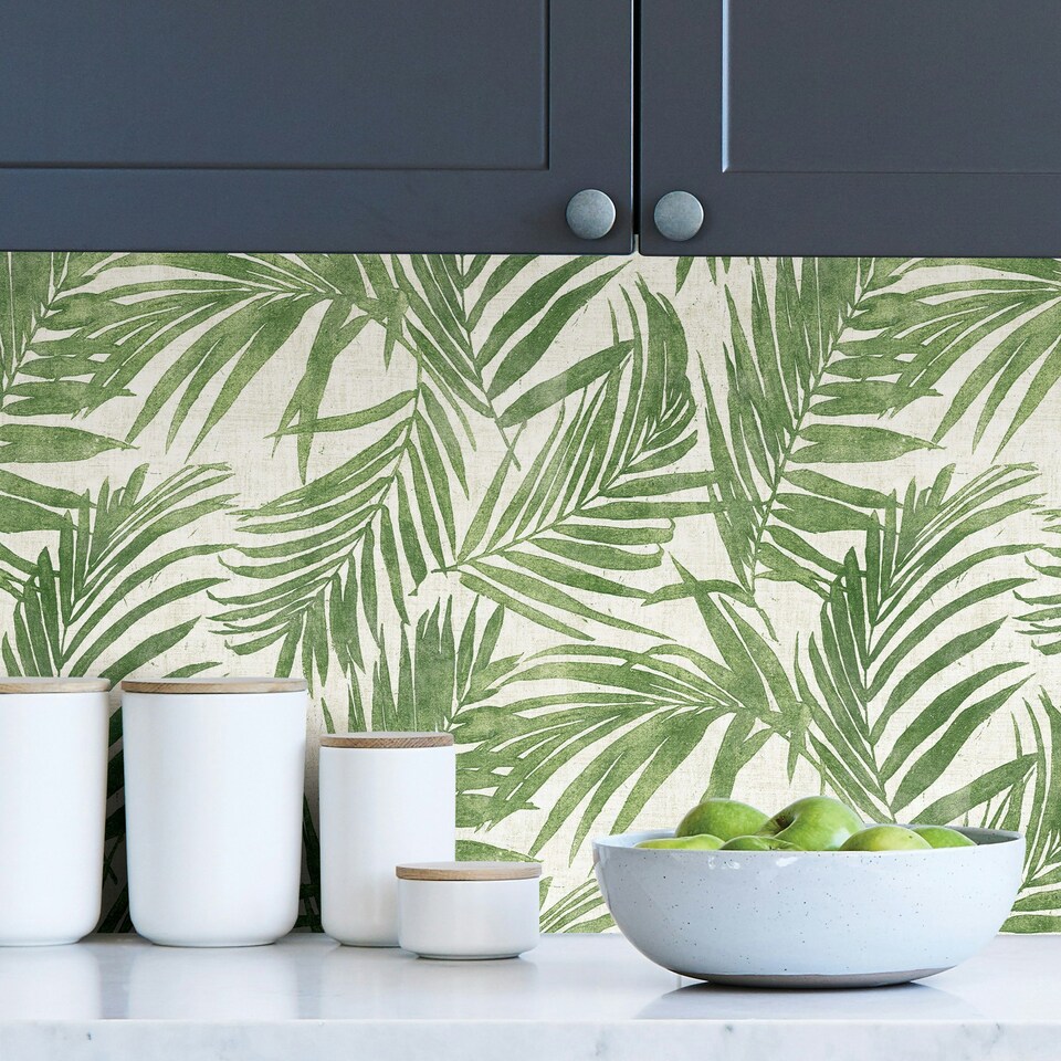 image 1 of NuWallpaper SLW3405 Urban Oasis Self Adhesive Wallpaper, Green Multi