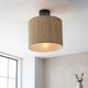 image 5 of Longshore Single Semi Flush Ceiling Lamp, Natural Seagrass, Matt Black