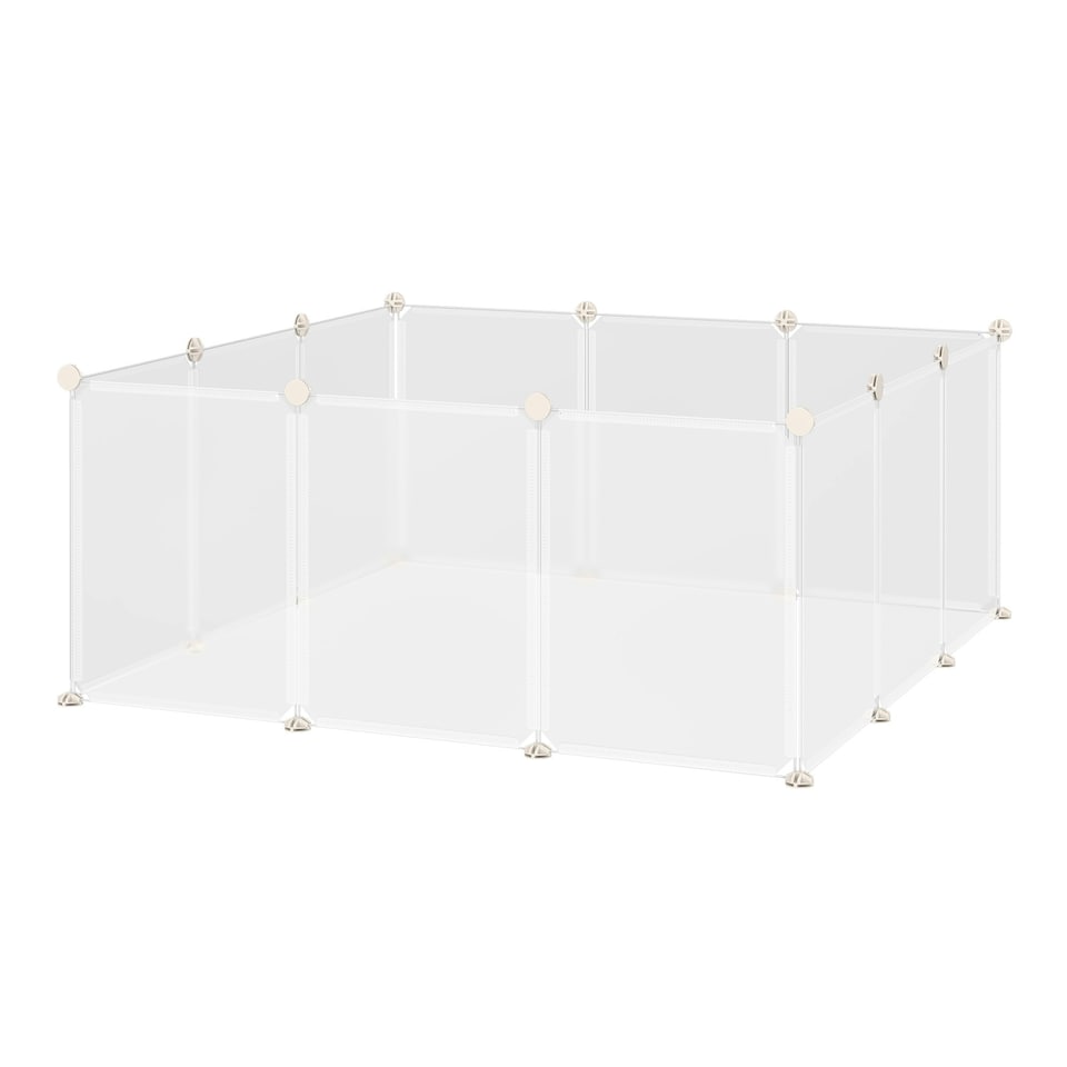 image 1 of PawHut Pet Playpen DIY Small Animal Cage 12 Panels for Hedgehog Bunny Chinchilla