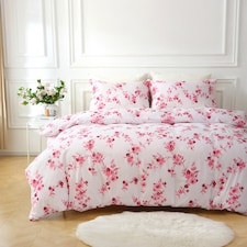 Sakura Blossom Soft Easy Care Bed Linen Bedding Duvet Cover Quilt Set With Pillow Cases | Pink | Double