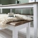 image 3 of Hallway Bench Kitchen Dining Entryway in White and Dark Pine Canterbury 117cm | White | M