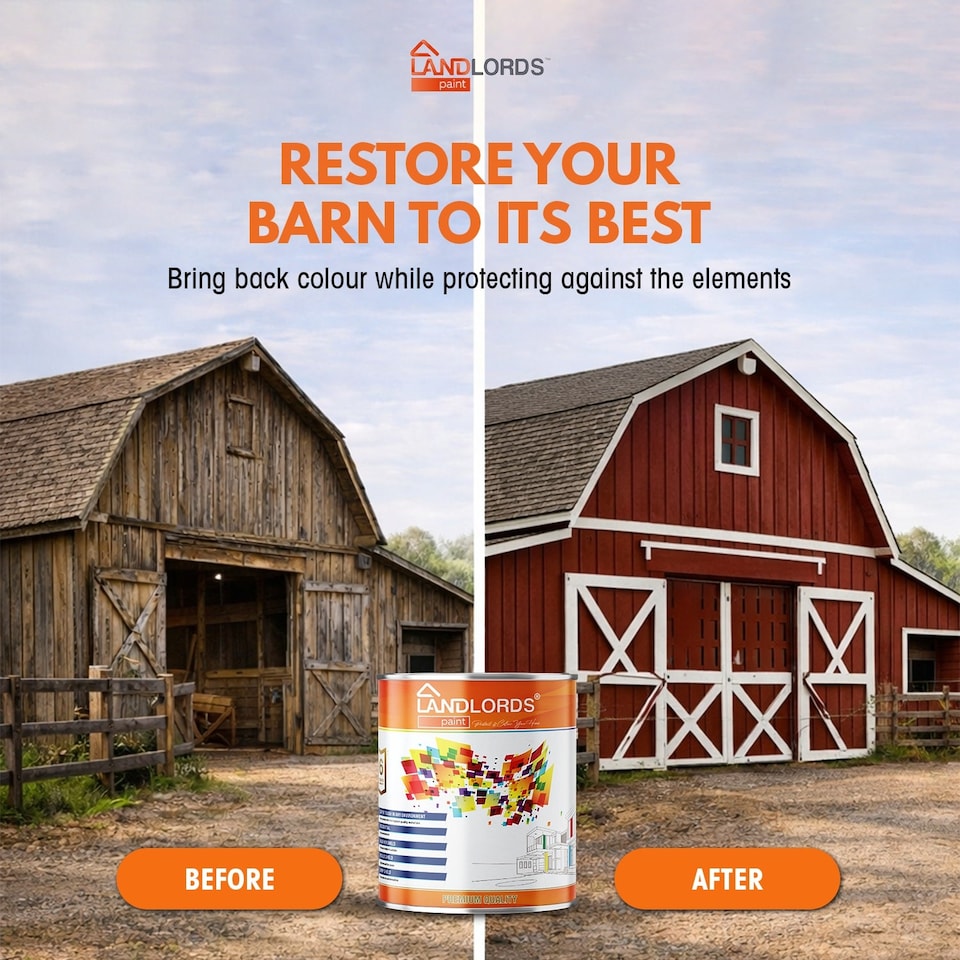 image 1 of Landlords Paint - Barn Paint - Weatherproof Protection for Wood, Furniture, Gates and Fences - Black - 5L