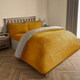 image 2 of OHS Luxury Teddy Fleece Reversible Duvet Cover and Pillowcase Bedding Set | Multi | Ochre/Grey | Single