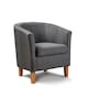 image 4 of Fabric Tub Chair Colour Range Wooden Legs Armchair Living Room Modern Office | Grey