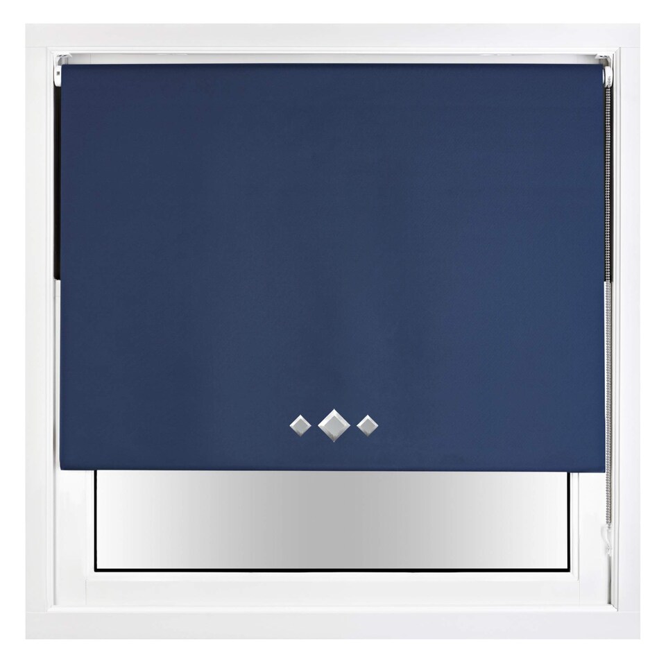 image 1 of Blackout Roller Blind Diamond Eyelet | Metal Fittings | Blue | Navy