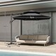 image 5 of Outsunny 3 m Cantilever Roma Parasol with LED Solar Lights, Crank and Tilt, Aluminium Frame, Cross Base and Adjustable Canopy 360 Rotating Sun Umbrella with 2Tier Shade, Grey