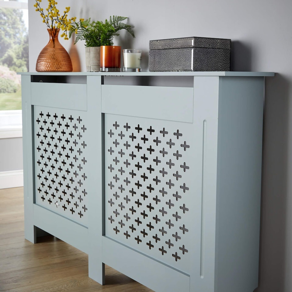 image 1 of Large Radiator Cover MDF Wooden Home Decorative Modern Design | Grey