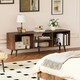 image 4 of COSTWAY 120cm Entertainment Center TV Stand for 55 Inches Brown Brown