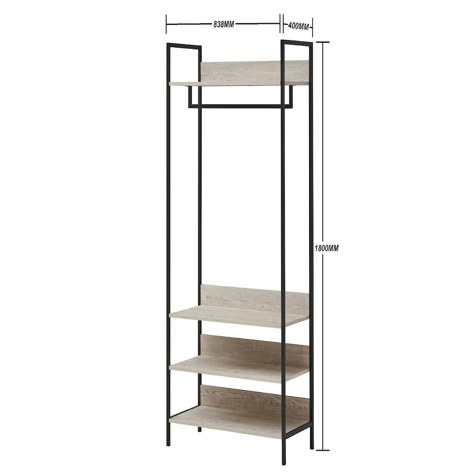 image 1 of Open Wardrobe with 4 Shelves
