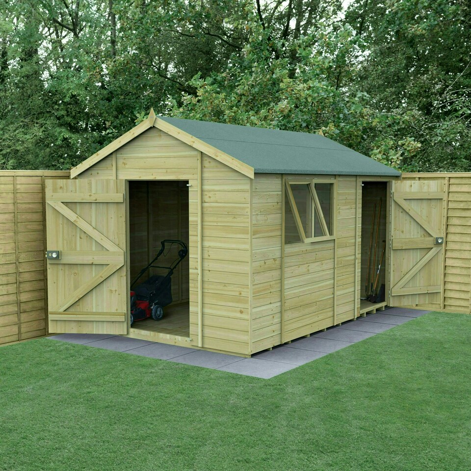image 1 of Forest Garden Timberdale 12x8 Apex Shed - Combo Brown
