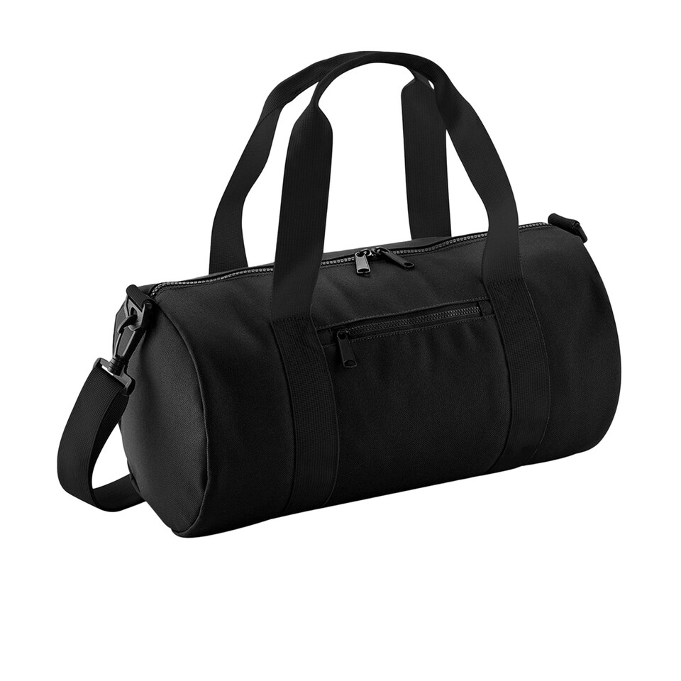 image 1 of Bagbase Mini Barrel Shoulder Bag - Black/Black - One Size Black