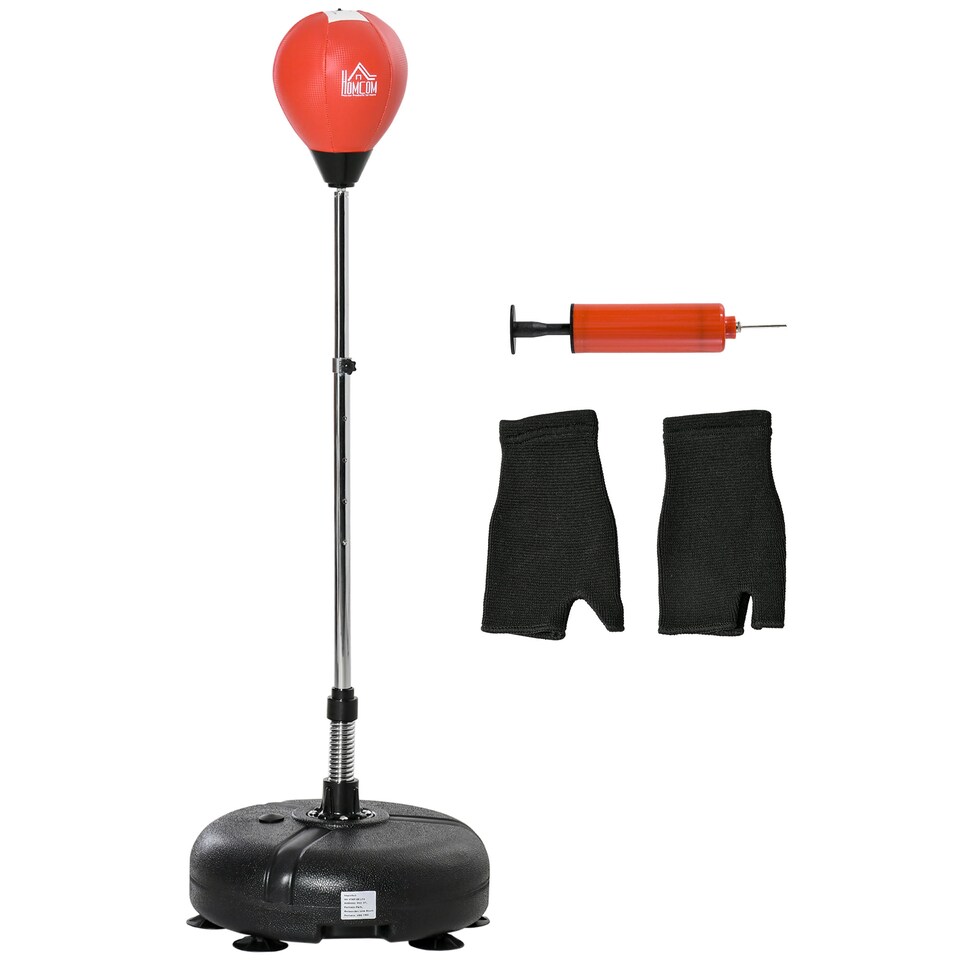 image 1 of HOMCOM Punching Bag with Stand, Boxing Bag Set with Adjustable Height, Red