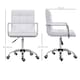 image 3 of Vinsetto Makeup Vanity Chair, PU Leather Mid Back Office Chair with Adjustable Height, Armrest and Rolling Wheels, White