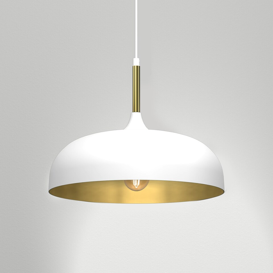 image 1 of Milagro Pendant Lamp Lincoln White/Gold 1XE27 35cm