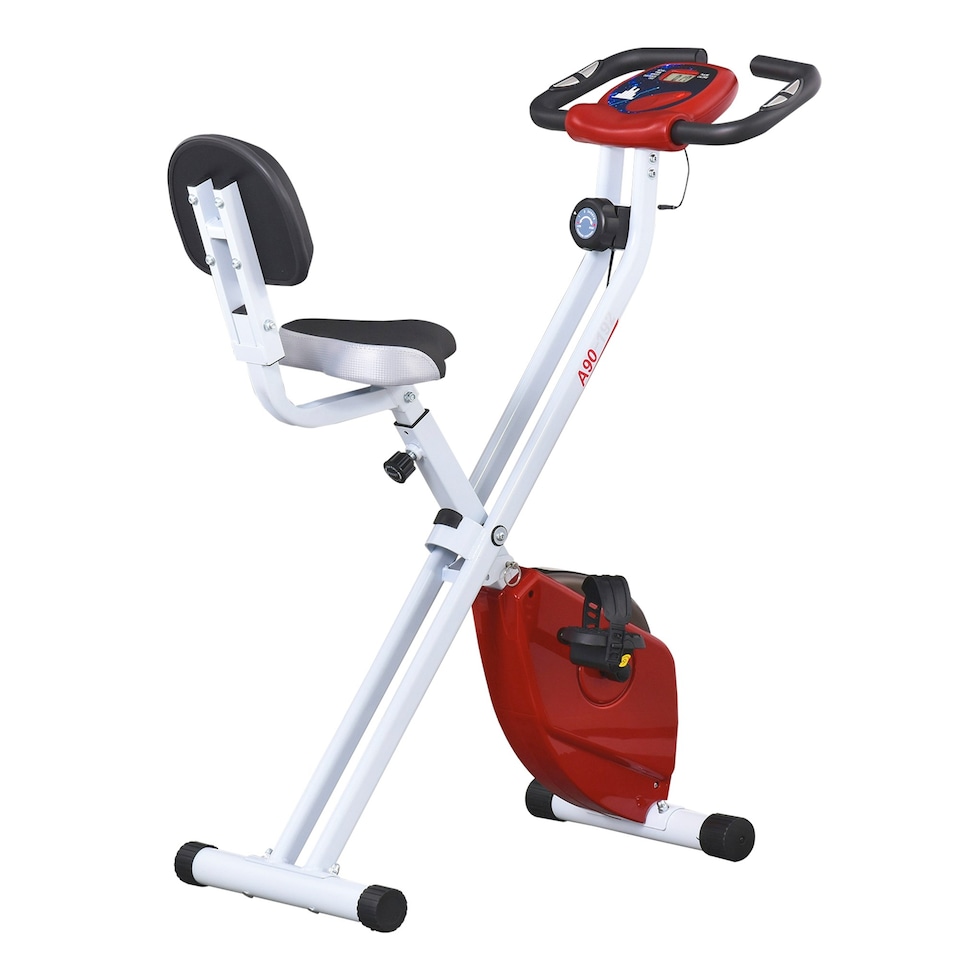 image 1 of HOMCOM Magnetic Resistance Exercise Bike Foldable LCD Adjustable Seat