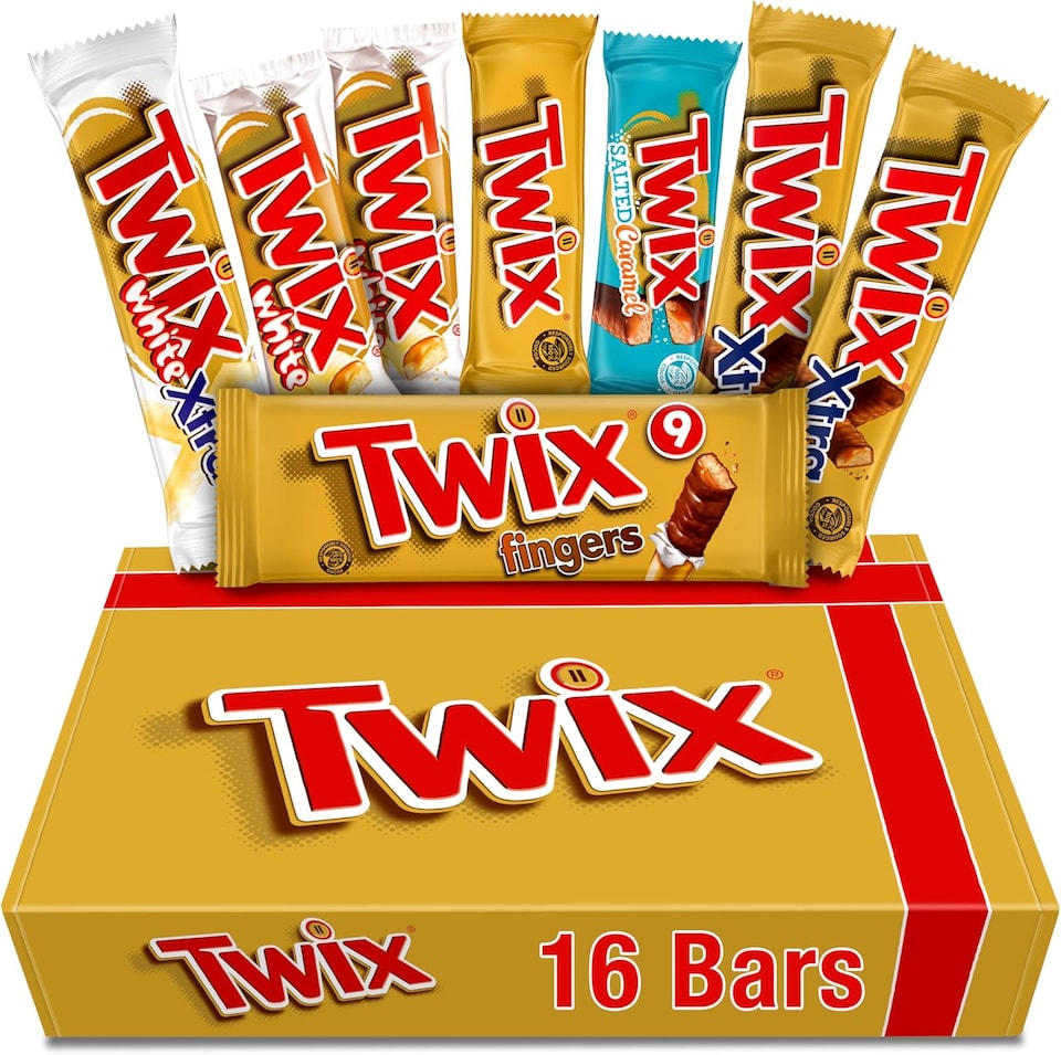 image 1 of Twix Variety Chocolate Hamper Gift Box | Classic | White | Xtra | Salted Caramel Gift for Him and Her, Perfect for Birthday, Thank You or Celebration Gifts