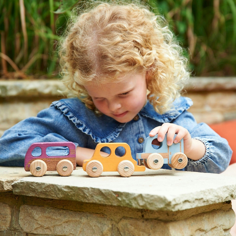 image 1 of Rainbow Wooden Adventure Vehicles