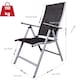 image 10 of Outdoor Garden Patio Multi Position Reclining Folding Chair in Black and Silver | Grey | Grey