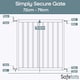 image 3 of Safetots Simply Secure Wooden Gate, 72cm - 79cm, Black, Wooden Stair Gate, Screw Fit Baby Gate, Safety Barrier