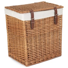 Small Boutique Double Steamed Wash Storage Laundry Basket With Lining | Brown | Brown