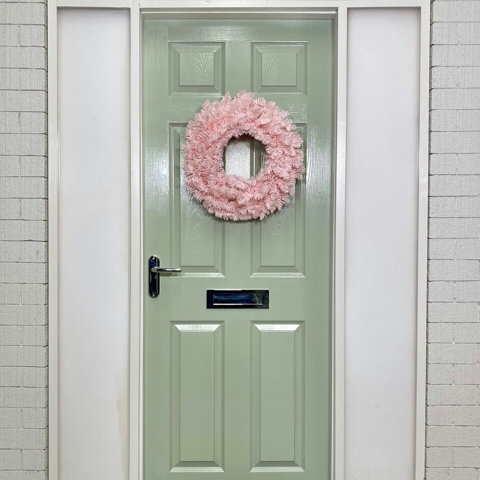 image 1 of 50cm Premier Rosewood Christmas Door Wreath in Pink