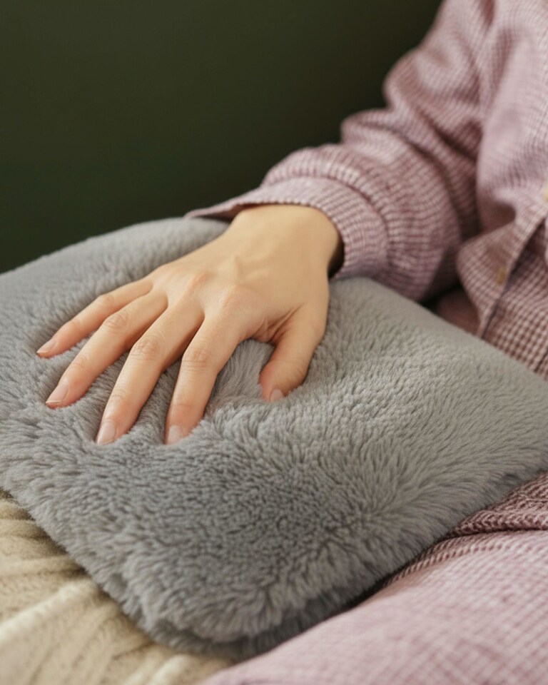 image 1 of Keplin Fluffy Faux Fur Hot Water Bottle 2 Litre with Hand Warming Cover