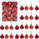 image 1 of 30mm/24Pcs Christmas Baubles Shatterproof Red,Tree Decorations