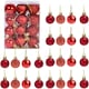 image 1 of 30mm/24Pcs Christmas Baubles Shatterproof Red,Tree Decorations