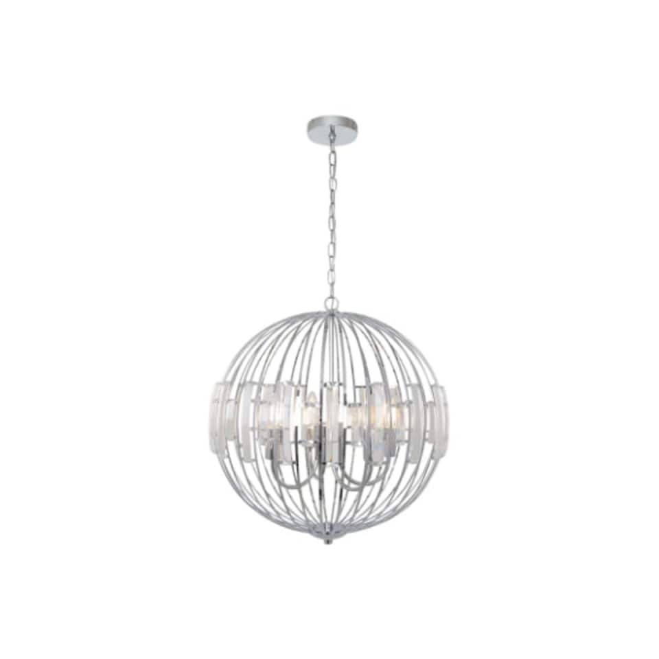 image 1 of Noemi Polished Chrome & Crystal Ceiling Pendant