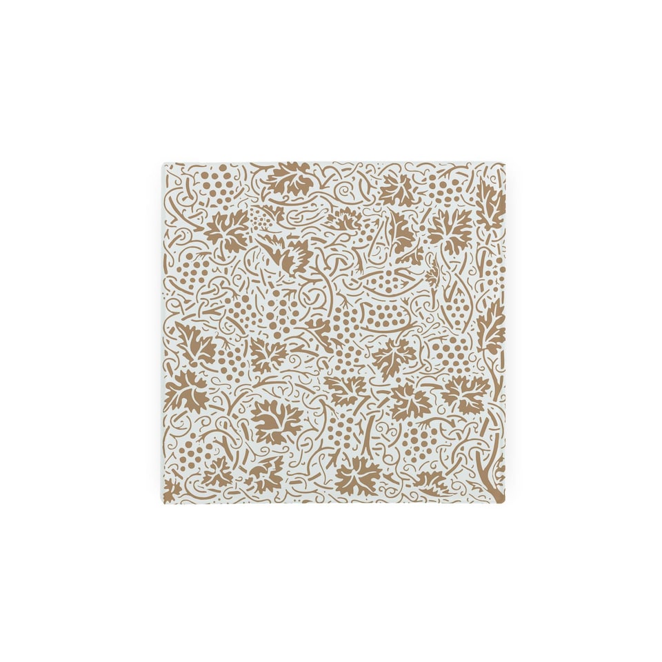 image 1 of Golden Yellow Oak Leaves & Berries Glass Hot Pot Stand - Heat Resistant Non-Slip Trivet