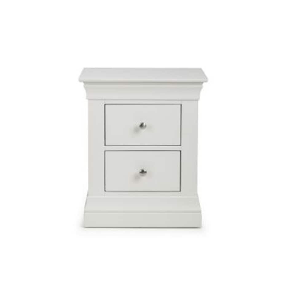 image 1 of Classical Pine 2 Drawer Bedside Chest - Surf White