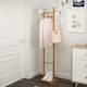 image 3 of Living and Home Wooden Slim Clothing Rack with Hooks | Multi