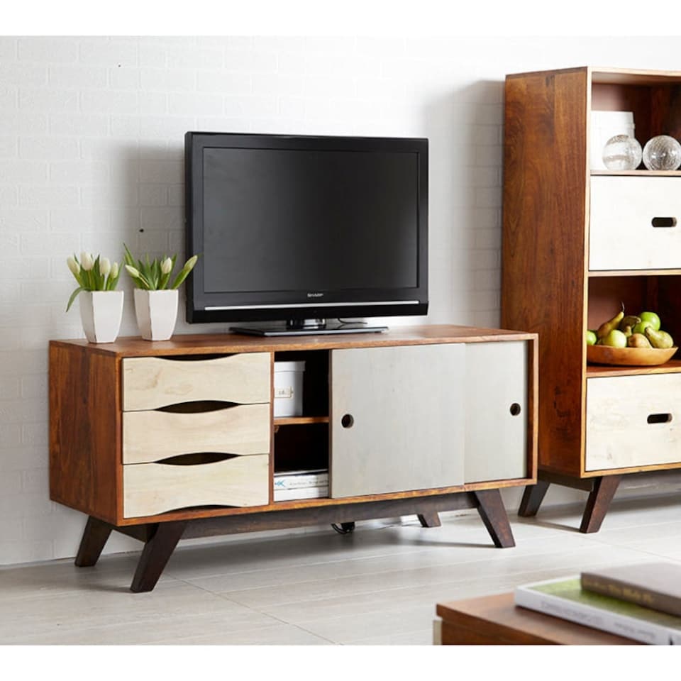 image 1 of Romney Wooden Media Unit Brown