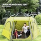 image 4 of Outsunny Instant Camping Tent, 4 Person Easy Setup Dome Tent | Yellow | Yellow | 2.8L x 2.4W x 1.55H m