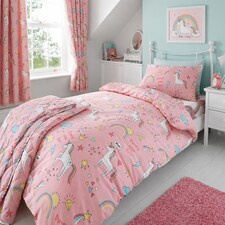 Happy Linen Company Unicorns Rainbows Duvet Cover Bedding Set