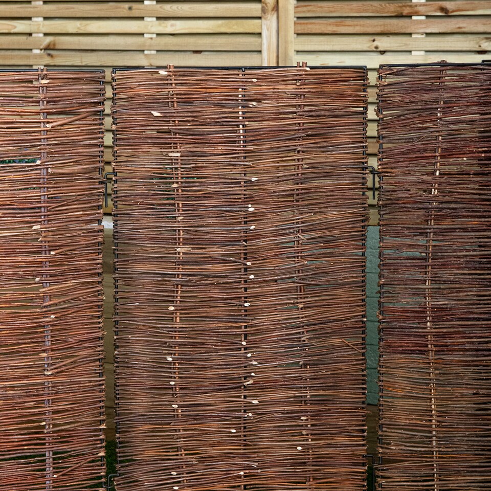 image 1 of 1.16m x 1.83m Triple Garden Patio Willow Wheelie Bin Screen Hideaway