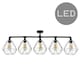 image 4 of ValueLights Luiggi Matte Black Semi-Flush Light with Grey Tapered Shade and E27 Pear LED 4W Warm White 2700K Bulb
