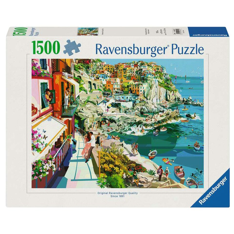 image 1 of Ravensburger Romance in Cinque Terre 1500 piece Jigsaw Puzzle