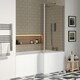 image 4 of 1700mm Right Hand L Shape Bathtub, Front Panel with Bath Screen - Chrome Profile White